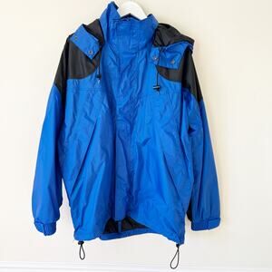 Vintage Bass Pro Shops 100% Nylon Jacket Size XL Blue Outdoors Windbreaker Coat